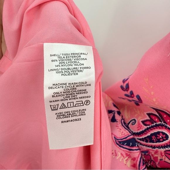 LOFT Paisley Corset Seamed Flare Summer Dress in Pink Multi Size 16 - Picture 11 of 15